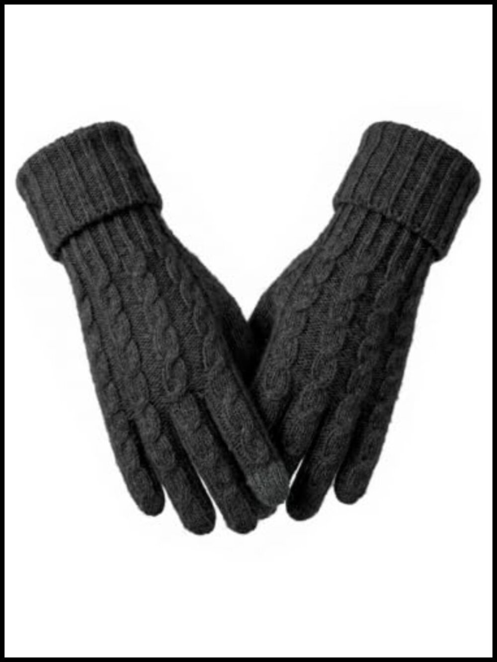 Merino Wool Cable Knit Touchscreen Winter Gloves